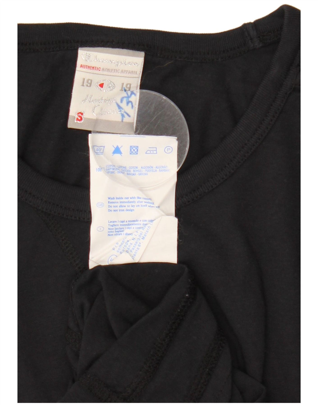 CHAMPION Womens Heritage Classics Graphic T-Shirt Top UK 10 Small Black