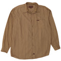 Marlboro Classics Mens Shirt 2XL Beige Pinstripe Cotton