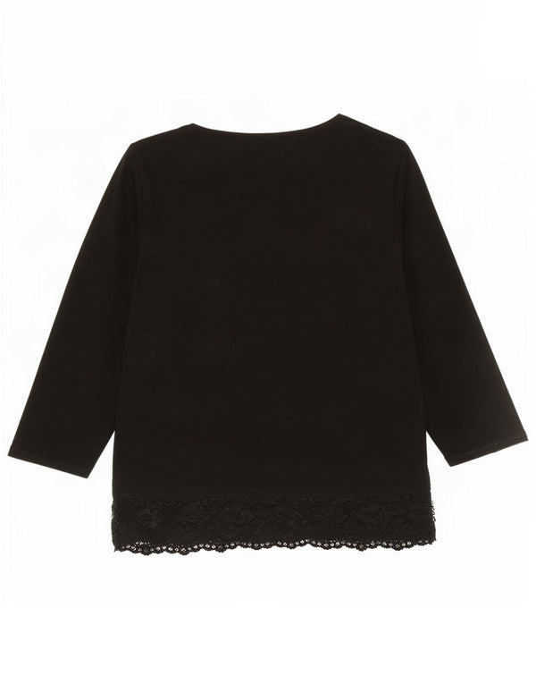 Marks & Spencer Womens 3/4 Sleeve Shirt Blouse UK 14 Medium Black Viscose
