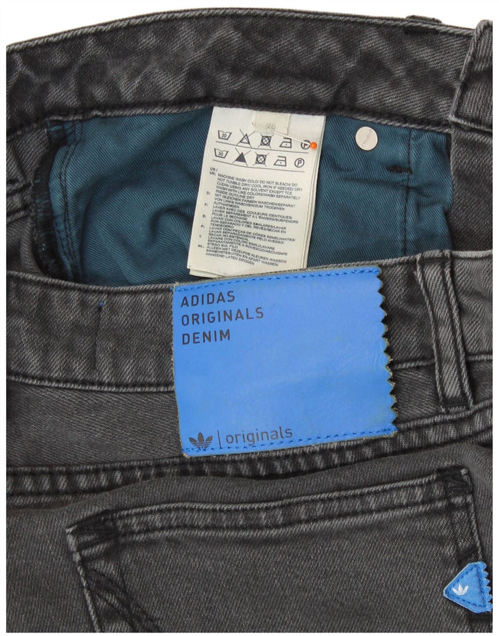 ADIDAS Womens Denim Shorts W26 Small Grey Cotton