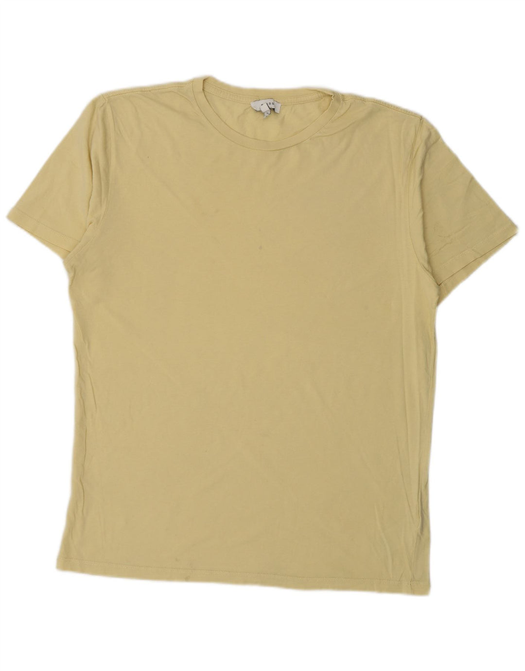 Reiss Mens T-Shirt Top Medium Yellow Cotton