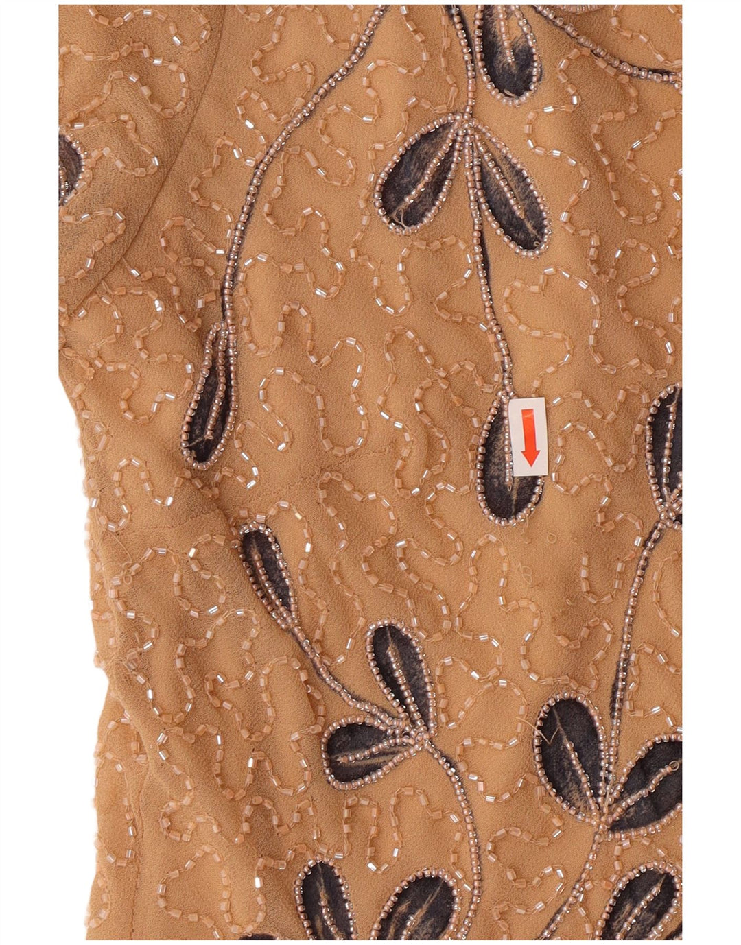 Jacques Vert Womens Blouse Top UK 12 Medium Beige Floral Polyester