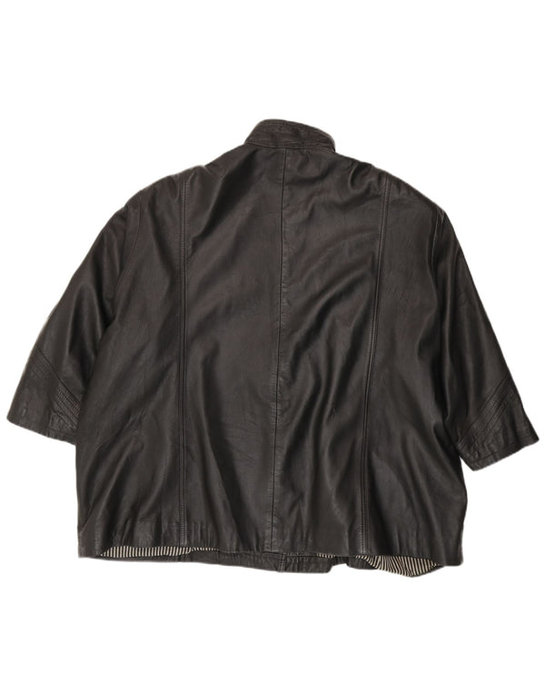 Max Moser Womens Leather Jacket EU 56 6XL Black Leather