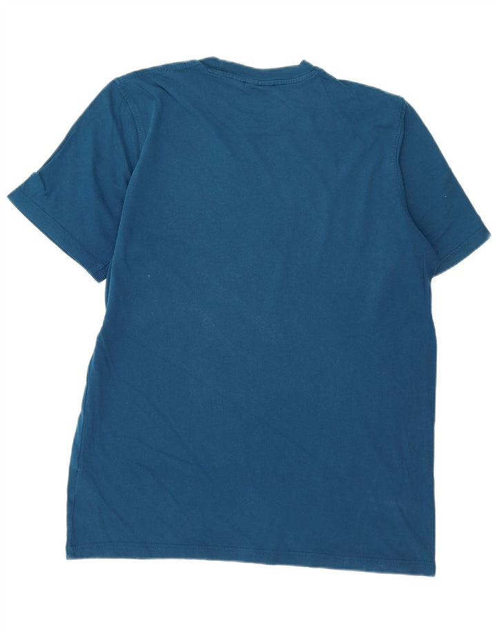ADIDAS Mens Graphic T-Shirt Top Medium Blue Cotton