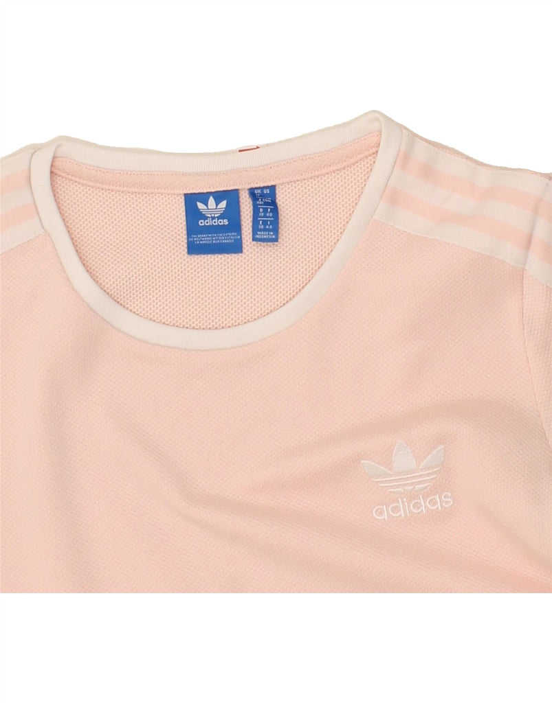 ADIDAS Womens T-Shirt Top UK 12 Medium Pink Polyester Vintage Adidas and Second-Hand Adidas from Messina Hembry 