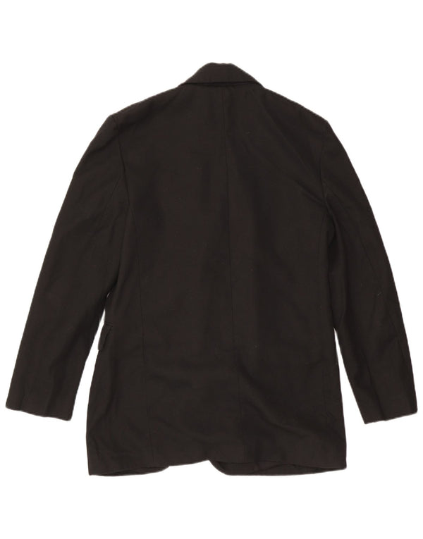 Zara Womens 2 Button Blazer Jacket UK 10 Small Black Viscose