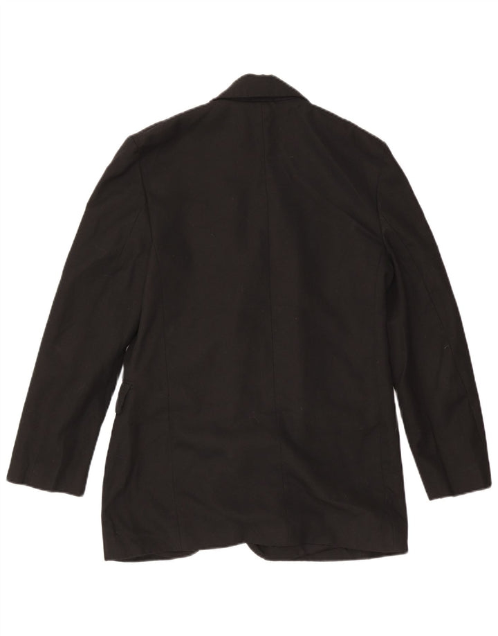 Zara Womens 2 Button Blazer Jacket UK 10 Small Black Viscose