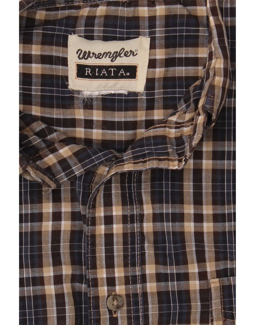 Wrangler Mens Riata Flannel Shirt Large Brown Check