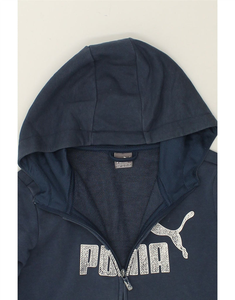 PUMA Boys Graphic Hoodie Jumper 9-10 Years Blue Cotton | Vintage Puma | Thrift | Second-Hand Puma | Used Clothing | Messina Hembry 