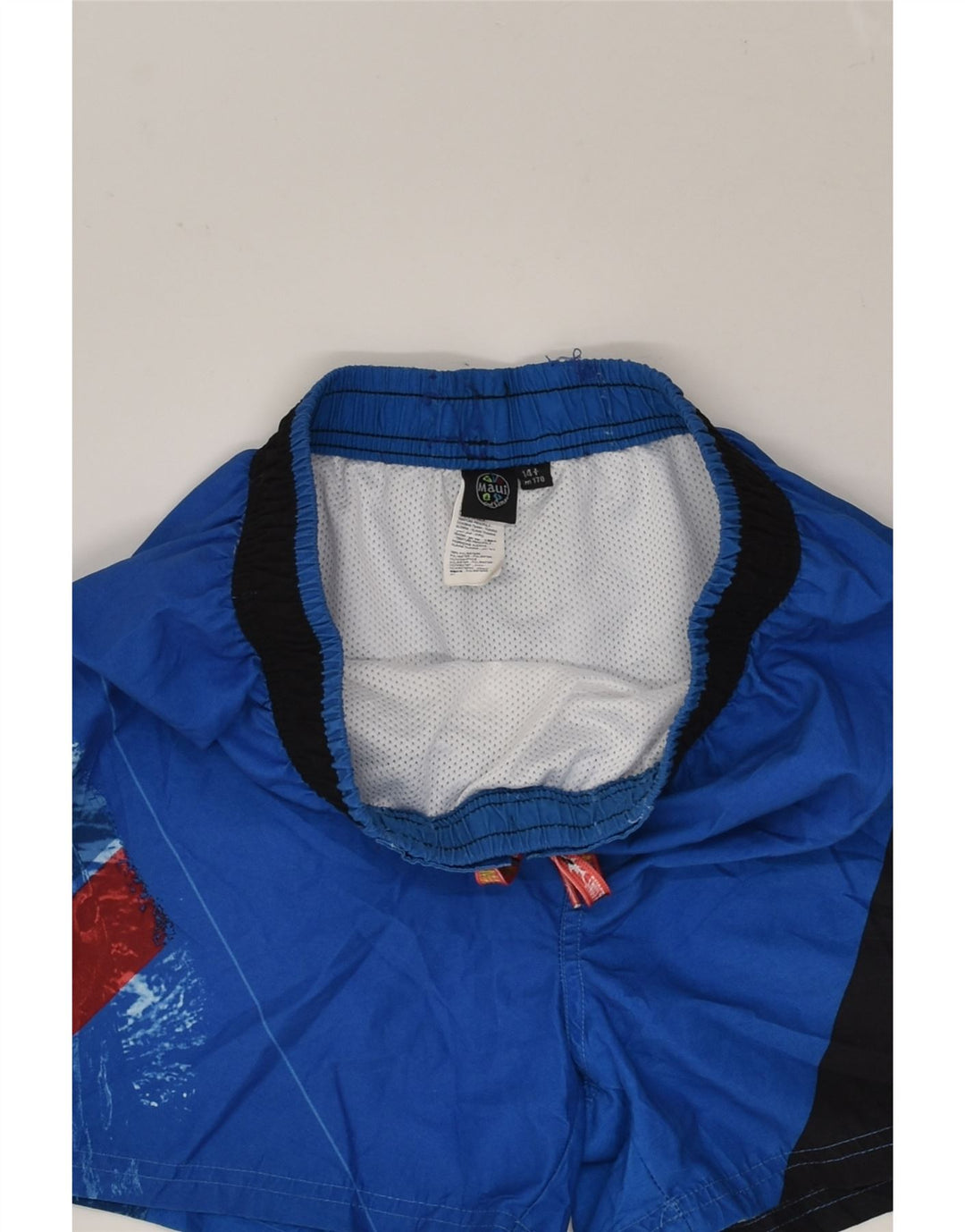 MAUI AND SONS Boys Graphic Swimming Shorts 13-14 Years Blue Colourblock | Vintage Maui and Sons | Thrift | Second-Hand Maui and Sons | Used Clothing | Messina Hembry 