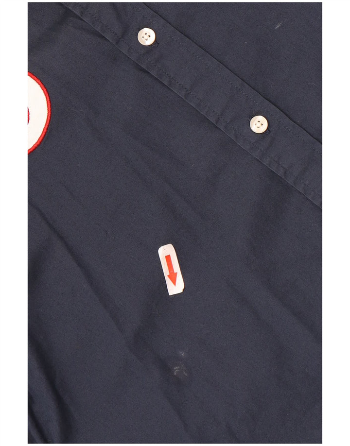 La Martina Mens Graphic Shirt Small Navy Blue Cotton