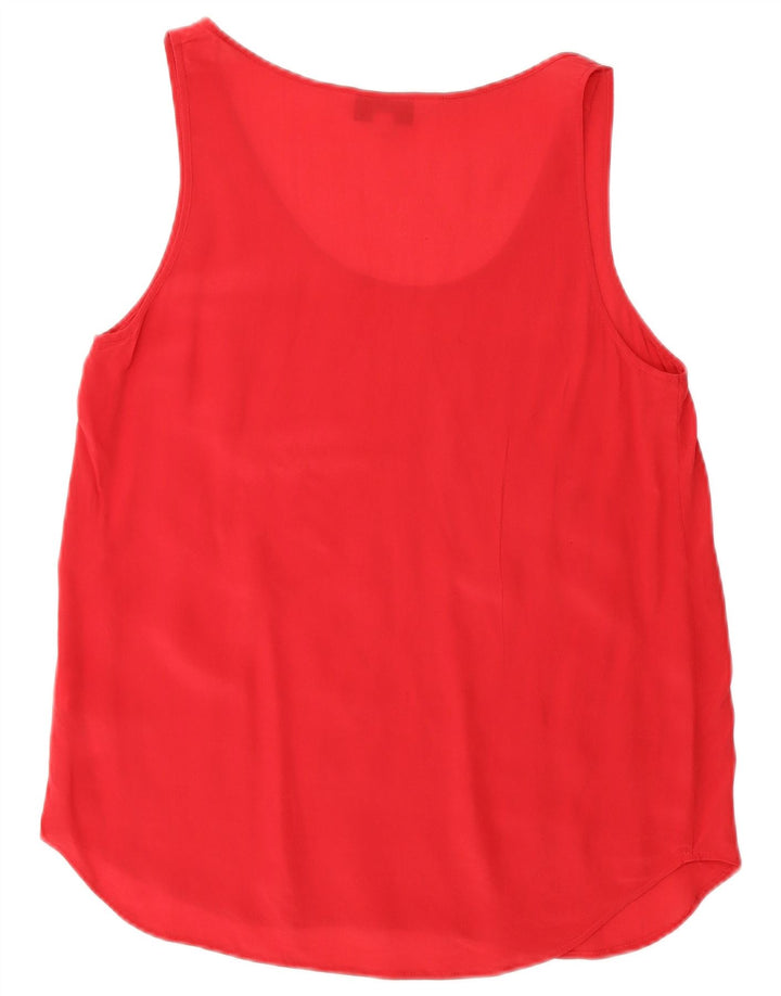 French Connection Womens Sleeveless Blouse Top UK 10 Small Red Silk
