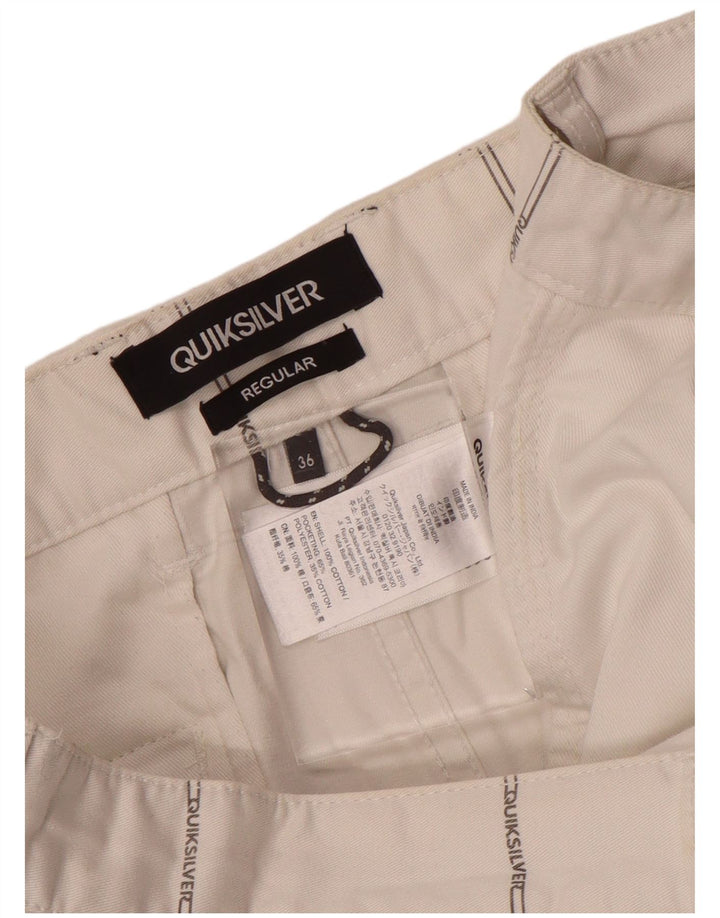 Quiksilver Mens Regular Chino Shorts W36 Large White Check Cotton