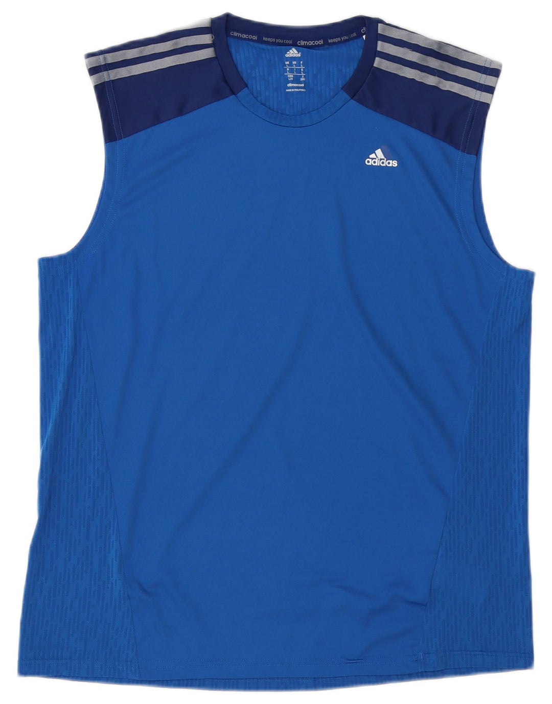 ADIDAS Mens Climacool Vest Top Large Blue Colourblock Polyester