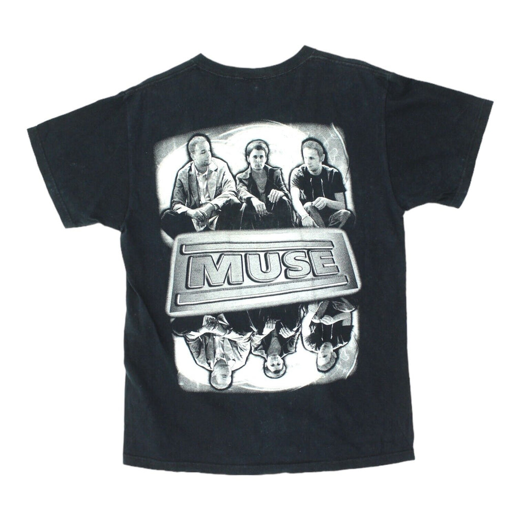 Muse Mens Black Tshirt | Vintage Y2K Electronic Alt Rock Music Band Tee VTG | Vintage Messina Hembry | Thrift | Second-Hand Messina Hembry | Used Clothing | Messina Hembry 