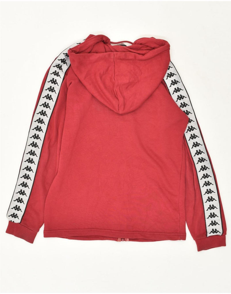 KAPPA Womens Graphic Zip Hoodie Sweater UK 10 Small Red Colourblock Cotton | Vintage Kappa | Thrift | Second-Hand Kappa | Used Clothing | Messina Hembry 