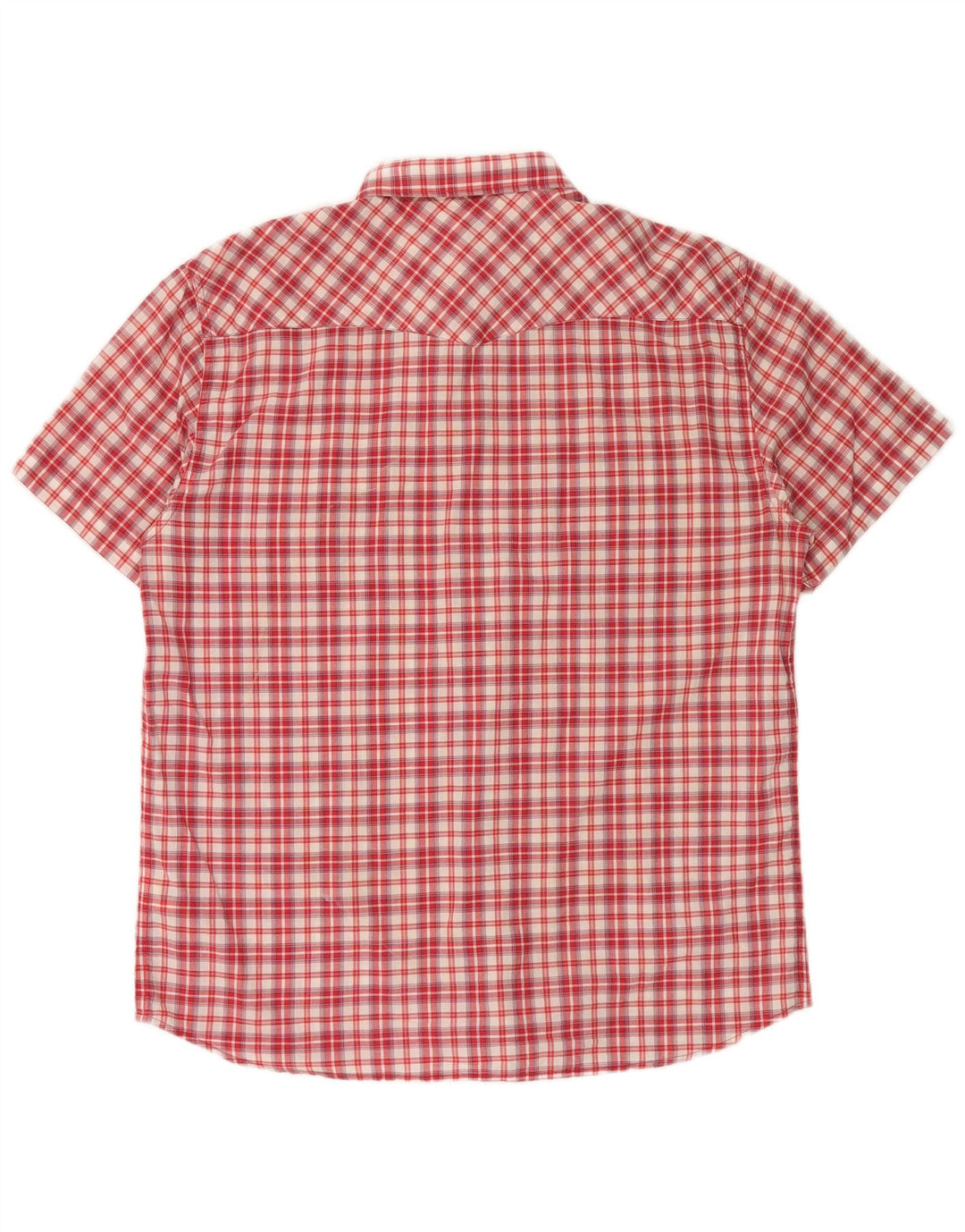 LEE Mens Short Sleeve Slim Fit Shirt 2XL Red Check Cotton
