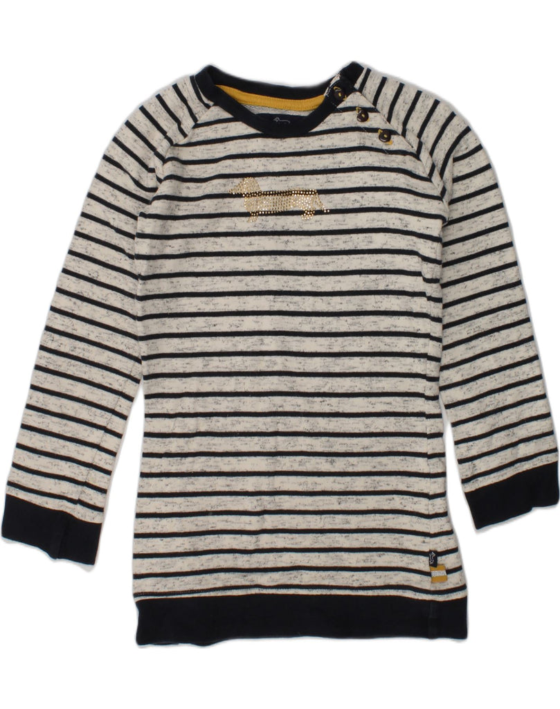 HARMONT & BLAINE Girls Crew Neck Jumper Sweater 3-4 Years Grey Striped | Vintage Harmont & Blaine | Thrift | Second-Hand Harmont & Blaine | Used Clothing | Messina Hembry 