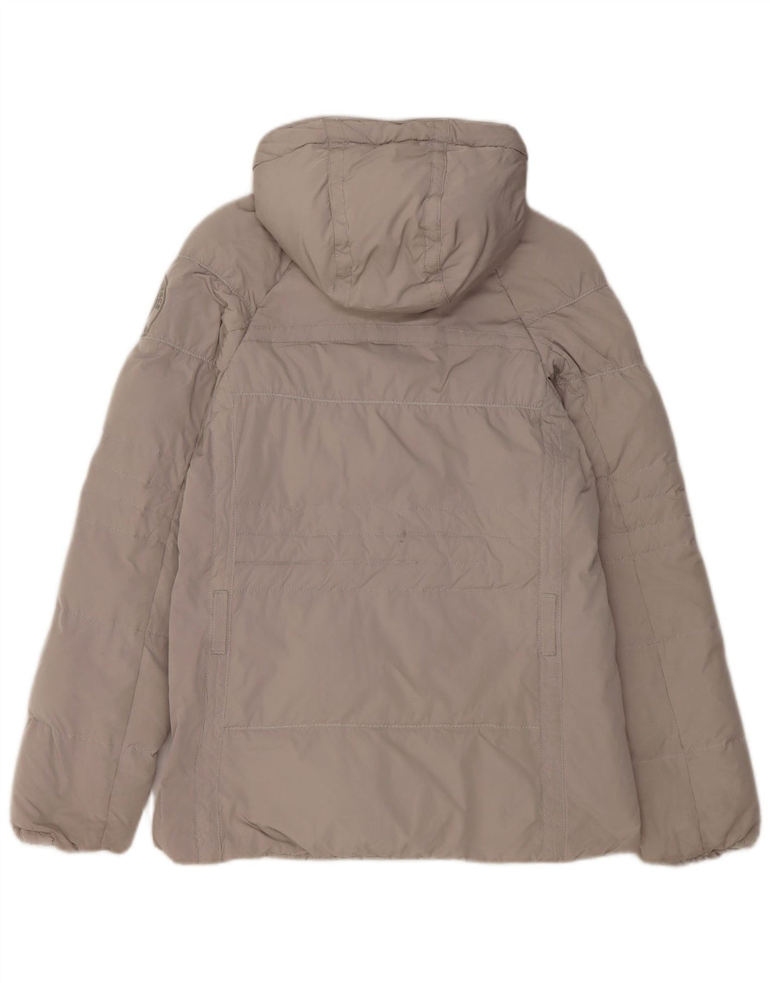 Napapijri Womens Hooded Padded Jacket UK 10 Small Grey Polyester
