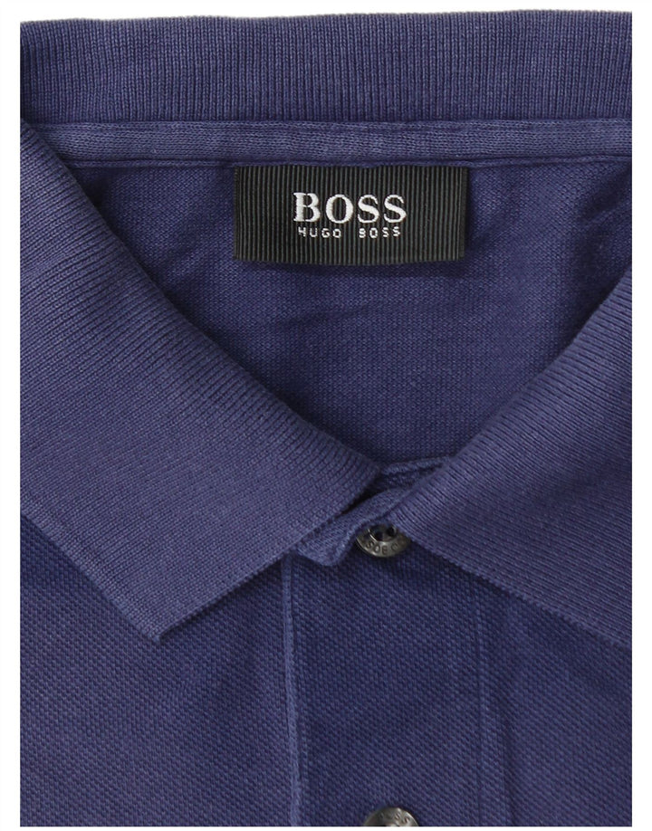 HUGO BOSS Mens Polo Shirt 3XL Navy Blue Cotton
