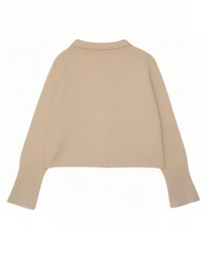 Zara Womens Oversized Cardigan Sweater UK 10 Small White Wool