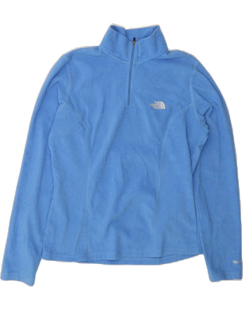 THE NORTH FACE Womens Zip Neck Fleece Jumper UK 12 Medium Blue Polyester Vintage The North Face and Second-Hand The North Face from Messina Hembry 