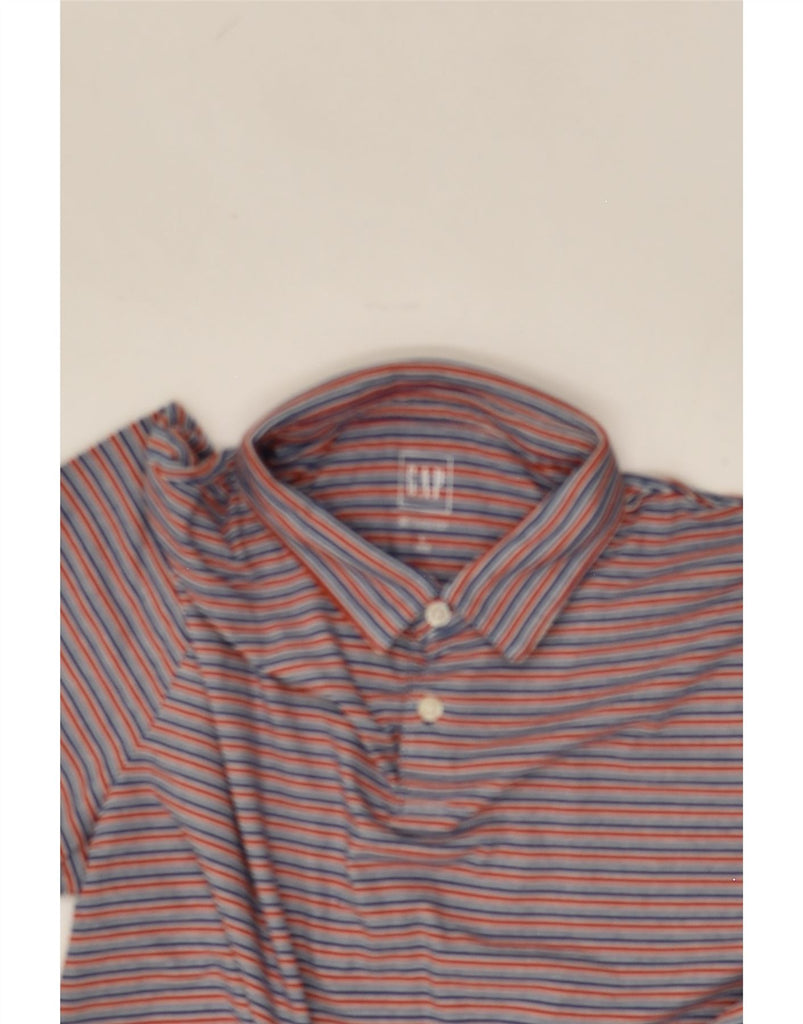 GAP Mens Polo Shirt Large Red Striped Cotton | Vintage Gap | Thrift | Second-Hand Gap | Used Clothing | Messina Hembry 