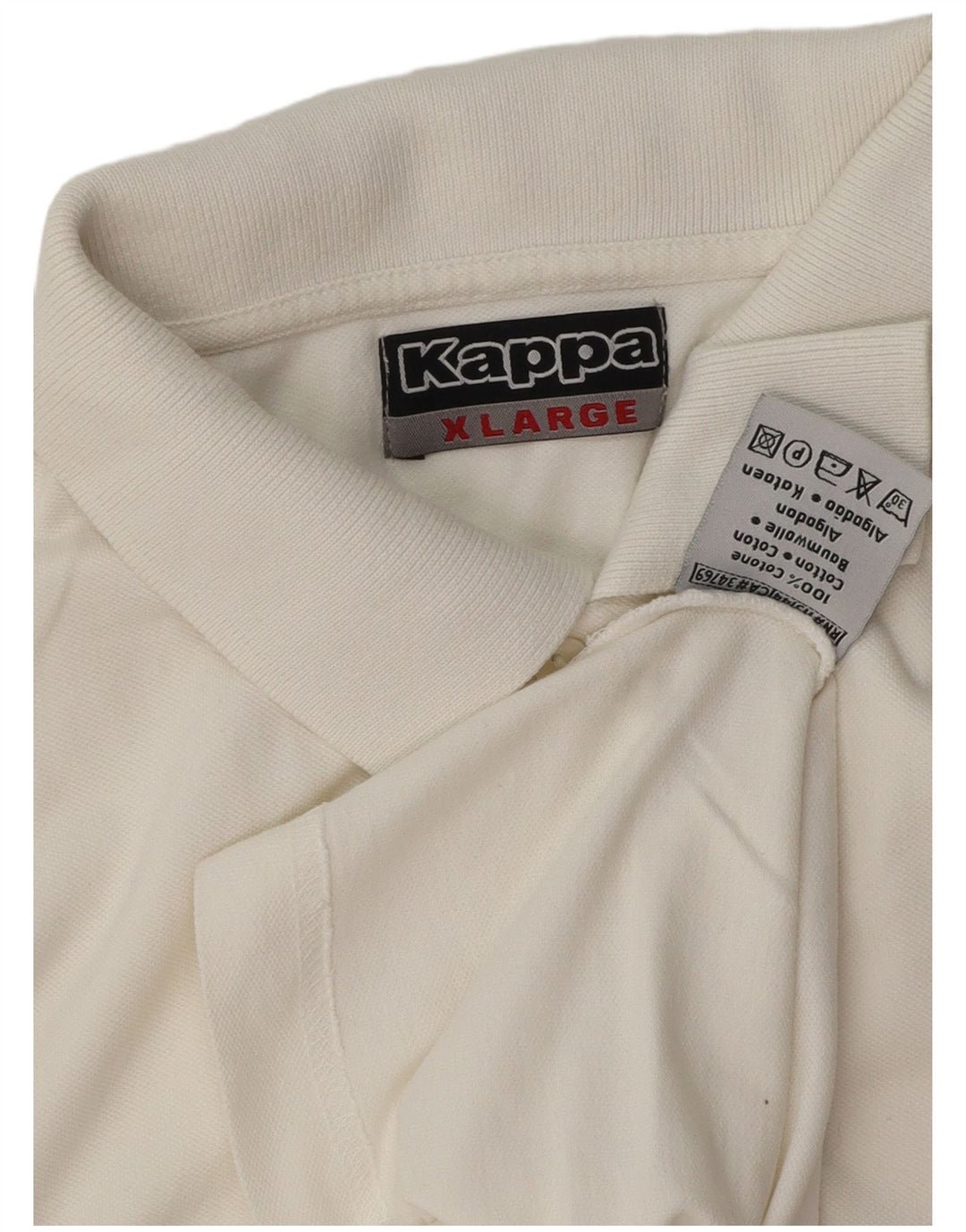 Kappa Mens Polo Shirt XL White Cotton