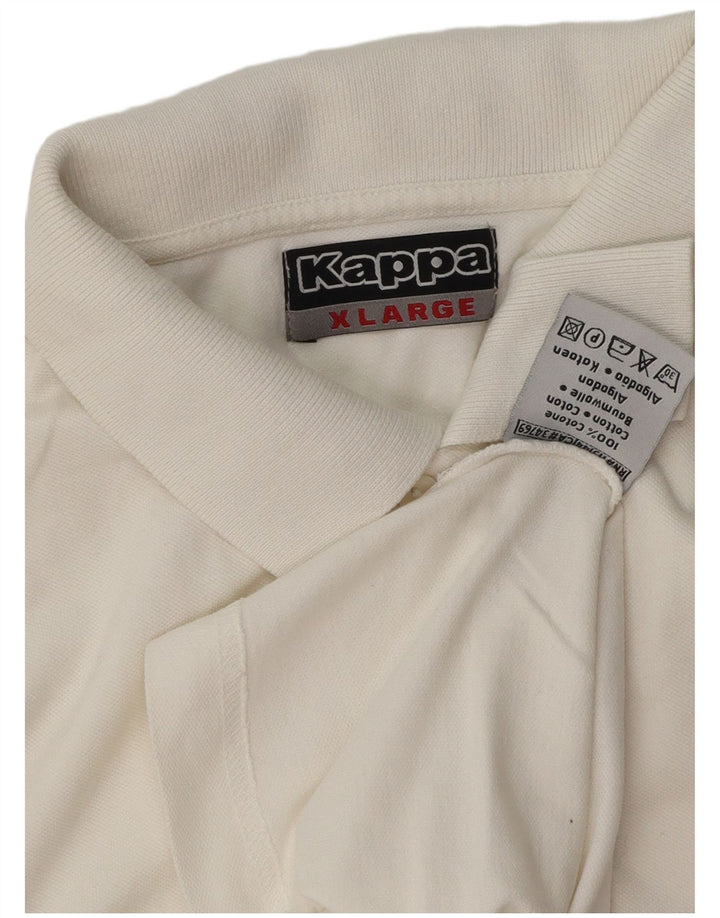 Kappa Mens Polo Shirt XL White Cotton