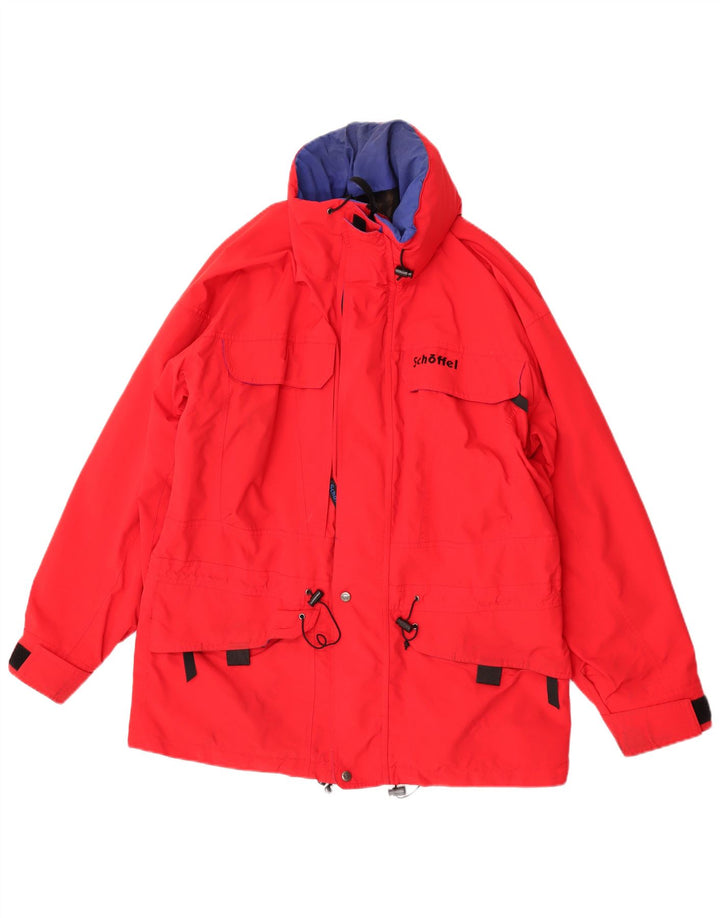 Schoffel Mens Hooded Rain Jacket EU 50 Large Red