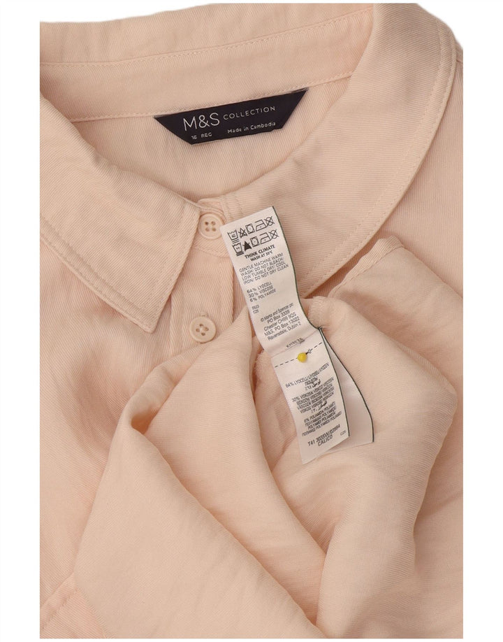 Marks & Spencer Womens Shirt UK 16 Large  Pink Lyocell
