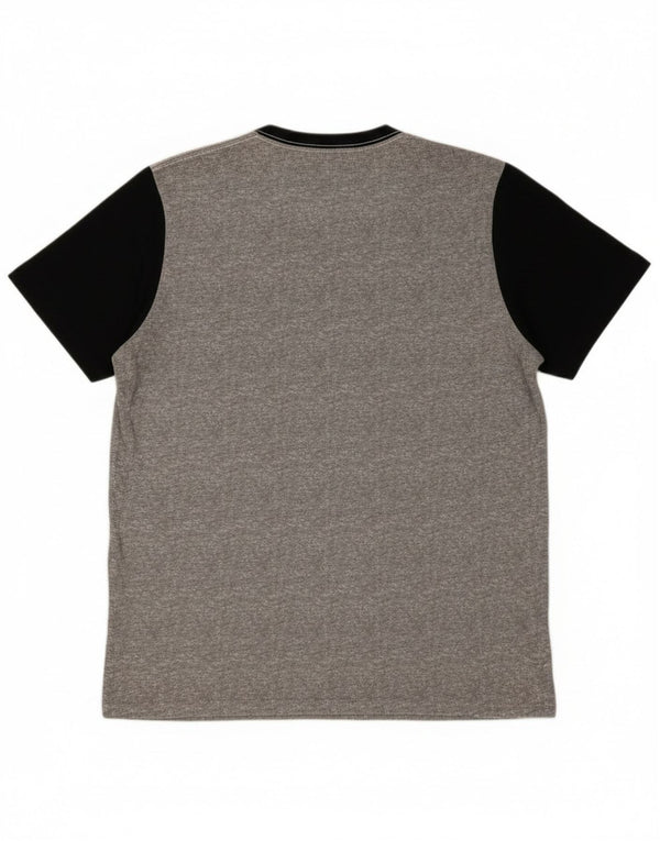 Hollister Mens T-Shirt Top Large Grey Colourblock Cotton