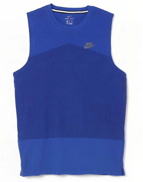 Nike Mens Dri Fit Vest Top 2XL Blue Spotted Cotton