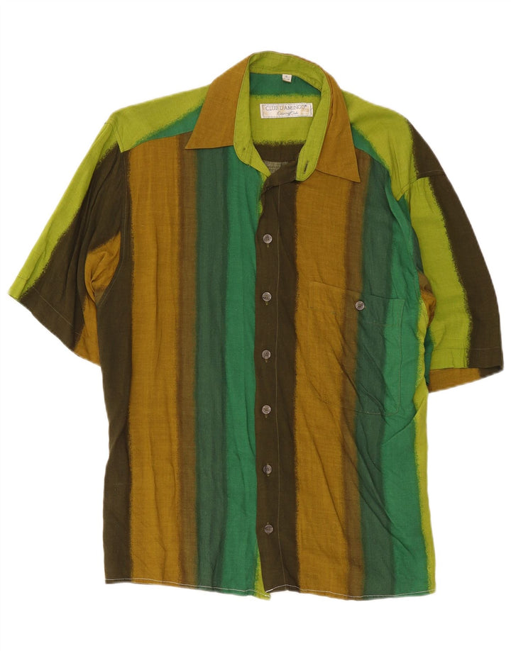 Club D'Amingo Mens Short Sleeve Shirt Small Multicoloured Striped