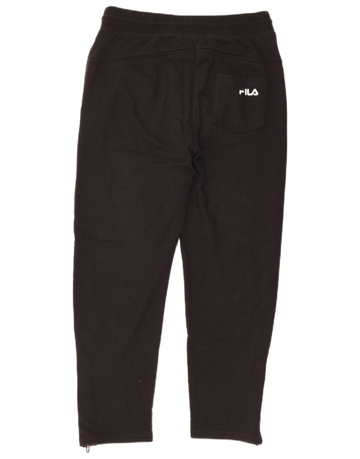 FILA Mens Tracksuit Trousers Medium Black Cotton