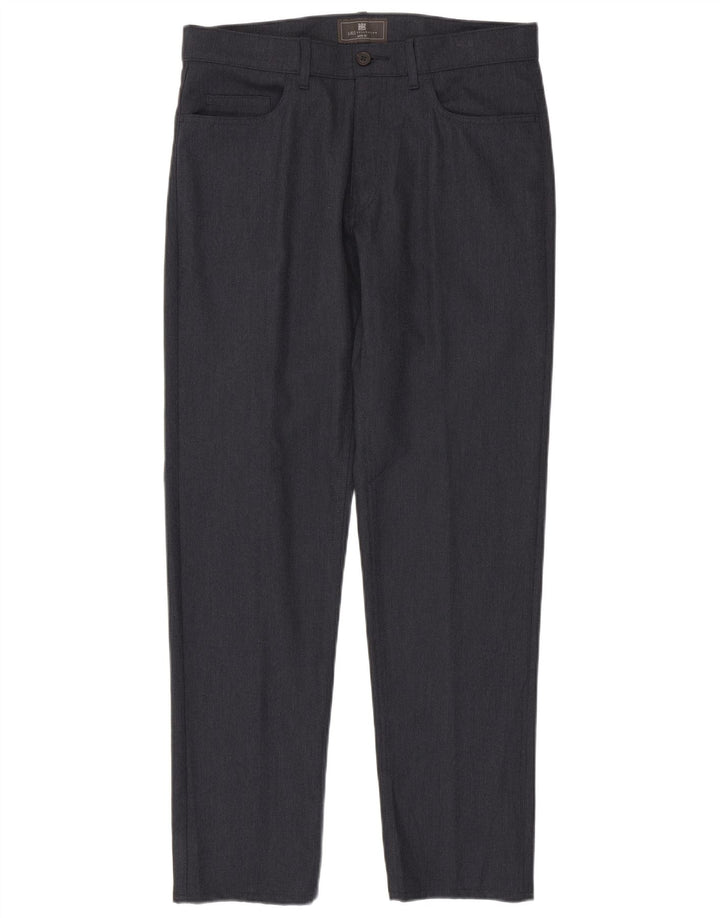 Marks & Spencer Mens Straight Suit Trousers W34 L33 Navy Blue Polyester