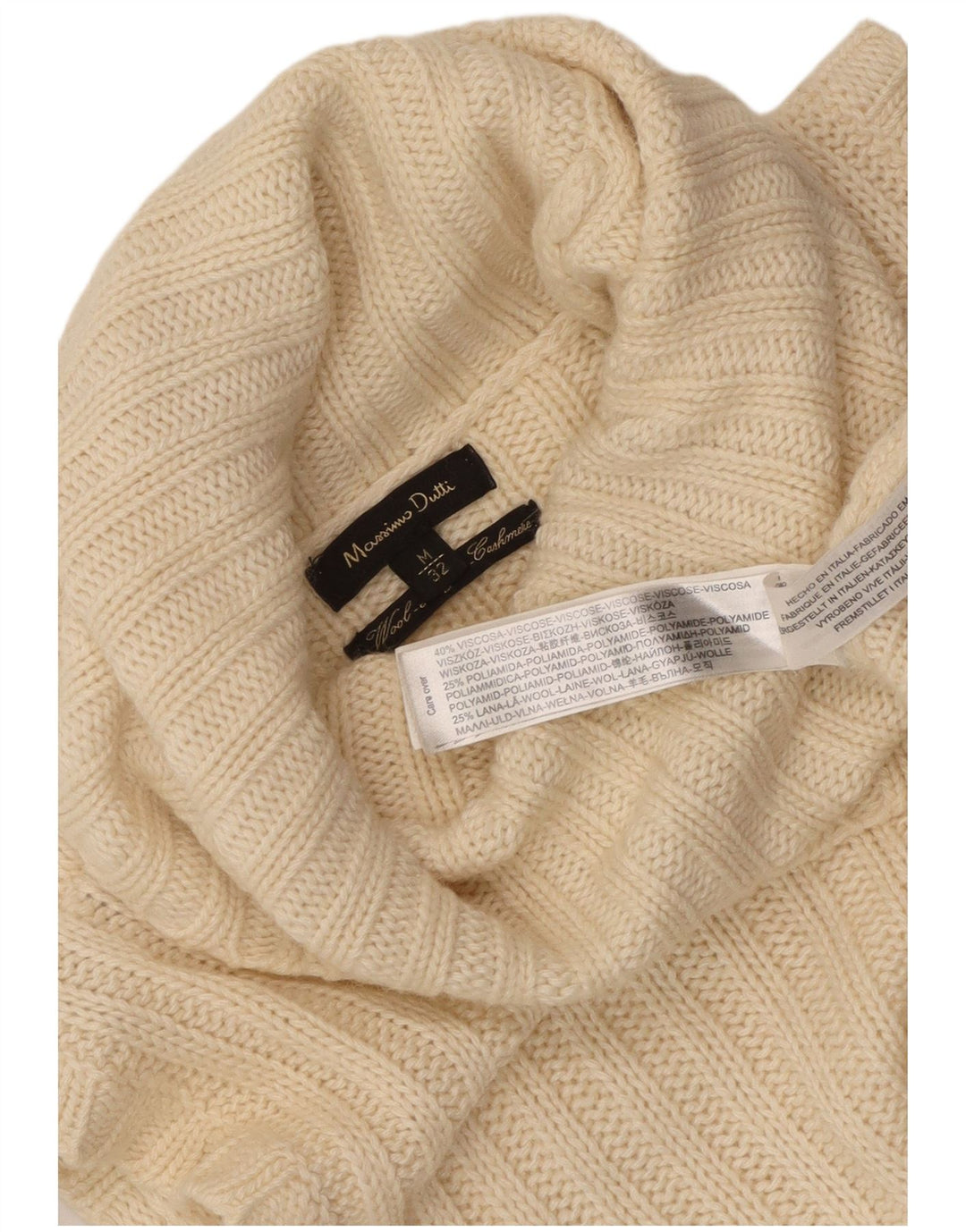 Massimo Dutti Womens Sleeveless Roll Neck Jumper Sweater UK 12 Medium Beige