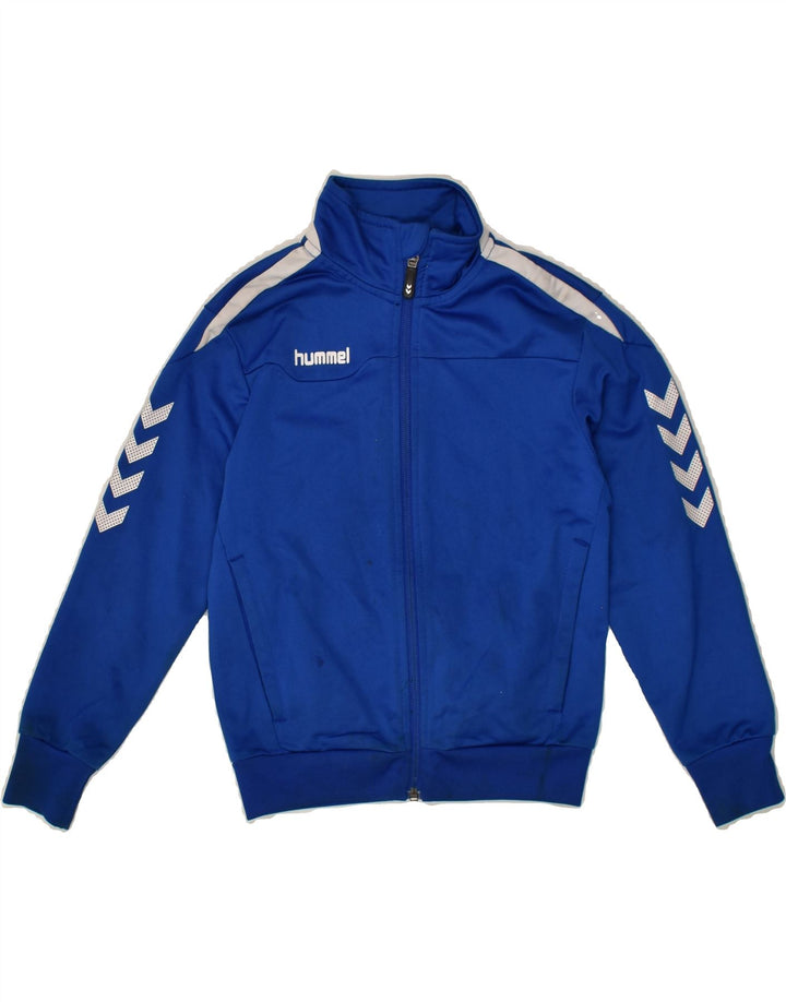 HUMMEL Boys Graphic Tracksuit Top Jacket 5-6 Years Blue Polyester | Vintage Hummel | Thrift | Second-Hand Hummel | Used Clothing | Messina Hembry 