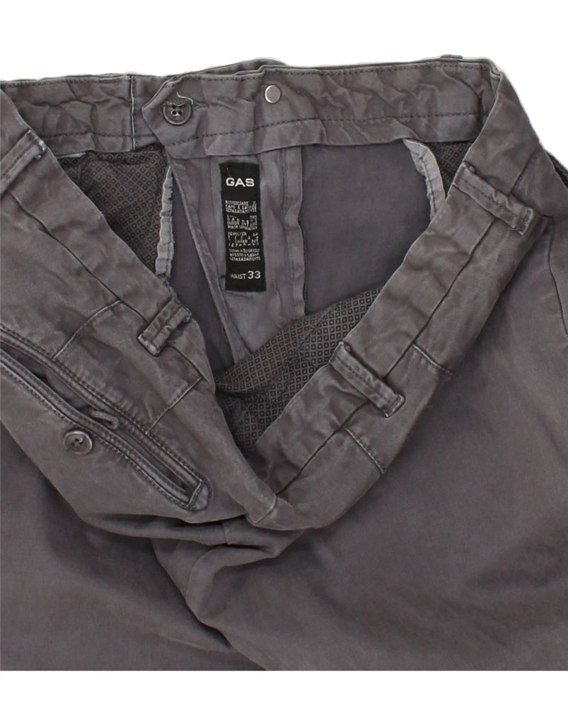 GAS Mens Slim Chino Trousers W33 L28 Grey | Vintage Gas | Thrift | Second-Hand Gas | Used Clothing | Messina Hembry 
