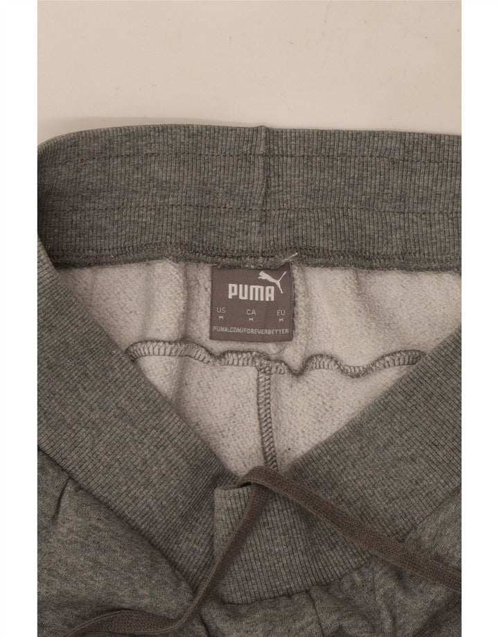 PUMA Mens Graphic Tracksuit Trousers Joggers Medium Grey Colourblock