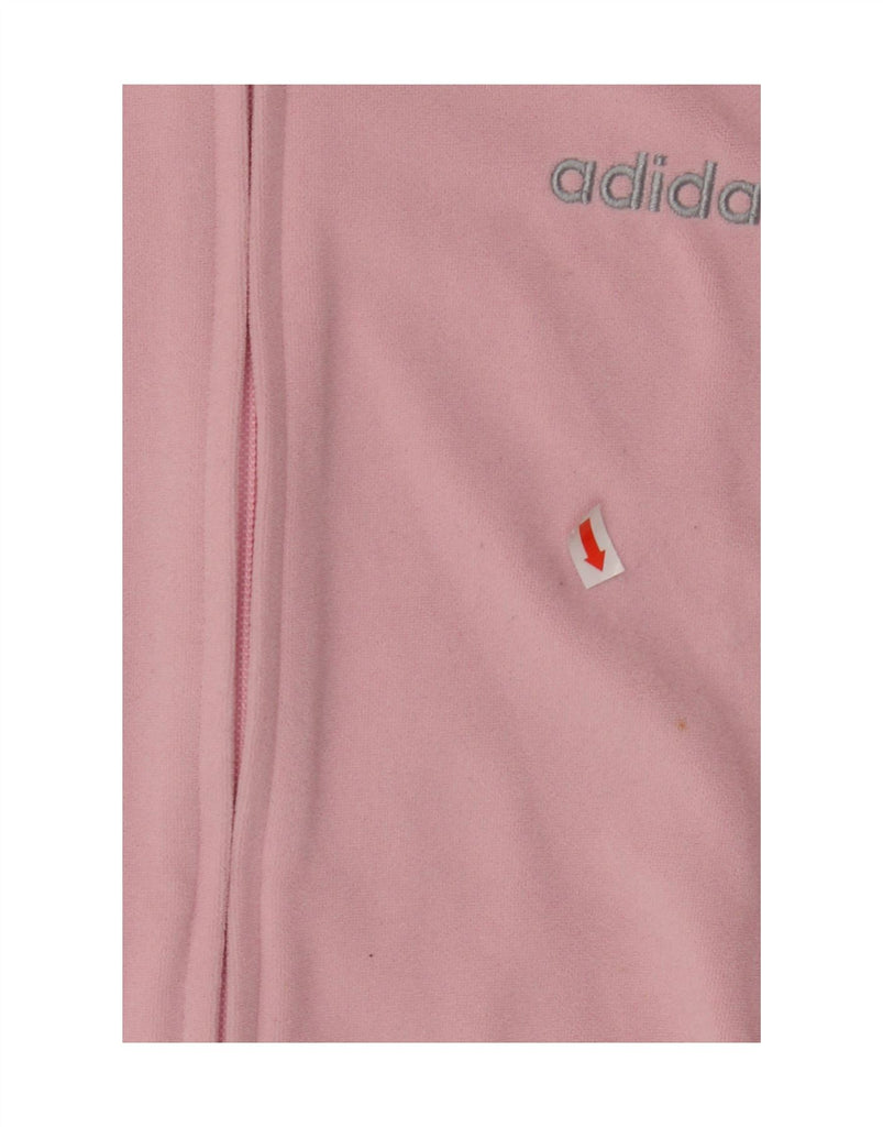 ADIDAS Girls Hooded Short Sleeve Fleece Jacket 15-16 Years Pink Polyester Vintage Adidas and Second-Hand Adidas from Messina Hembry 