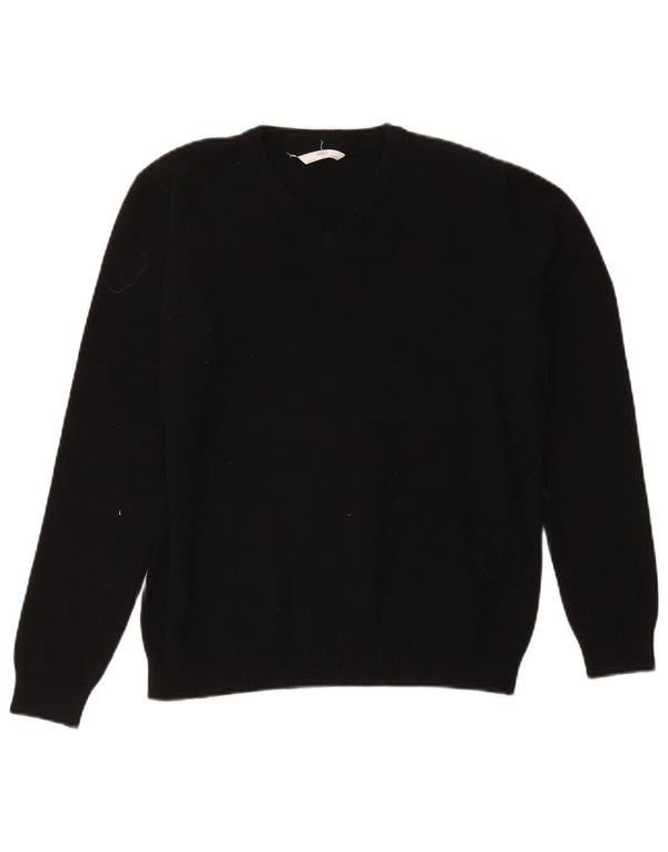 Marks & Spencer Boys V-Neck Jumper Sweater 14-15 Years Black Cotton