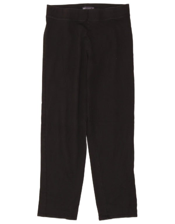 Marks & Spencer Womens Leggings UK 12 Medium Black Cotton