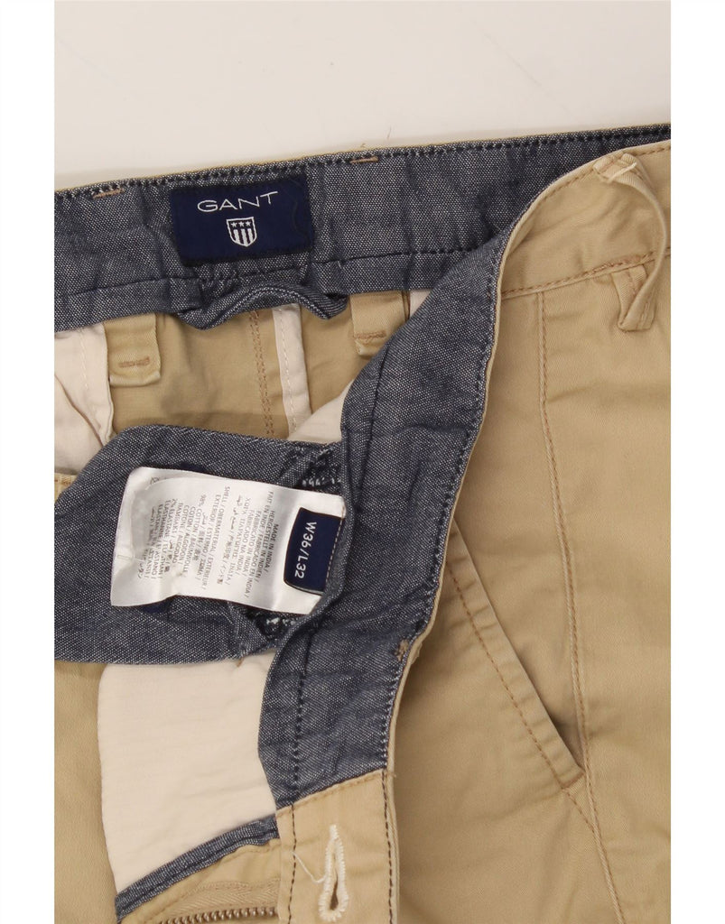 GANT Mens Slim Casual Trousers W36 L32 Beige Cotton Vintage Gant and Second-Hand Gant from Messina Hembry 