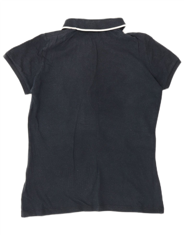 Fred Perry Womens Polo Shirt UK 12 Medium Navy Blue