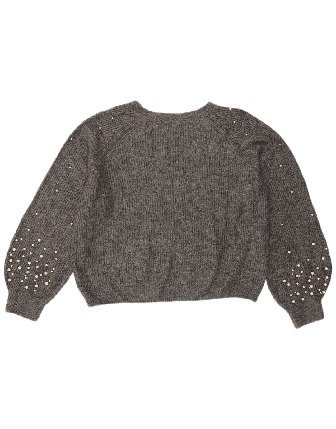 Marks & Spencer Womens Boat Neck Jumper Sweater UK 14 Medium Grey Flecked