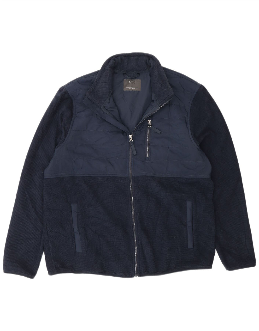 Marks & Spencer Mens Tracksuit Top Jacket Large Navy Blue Colourblock