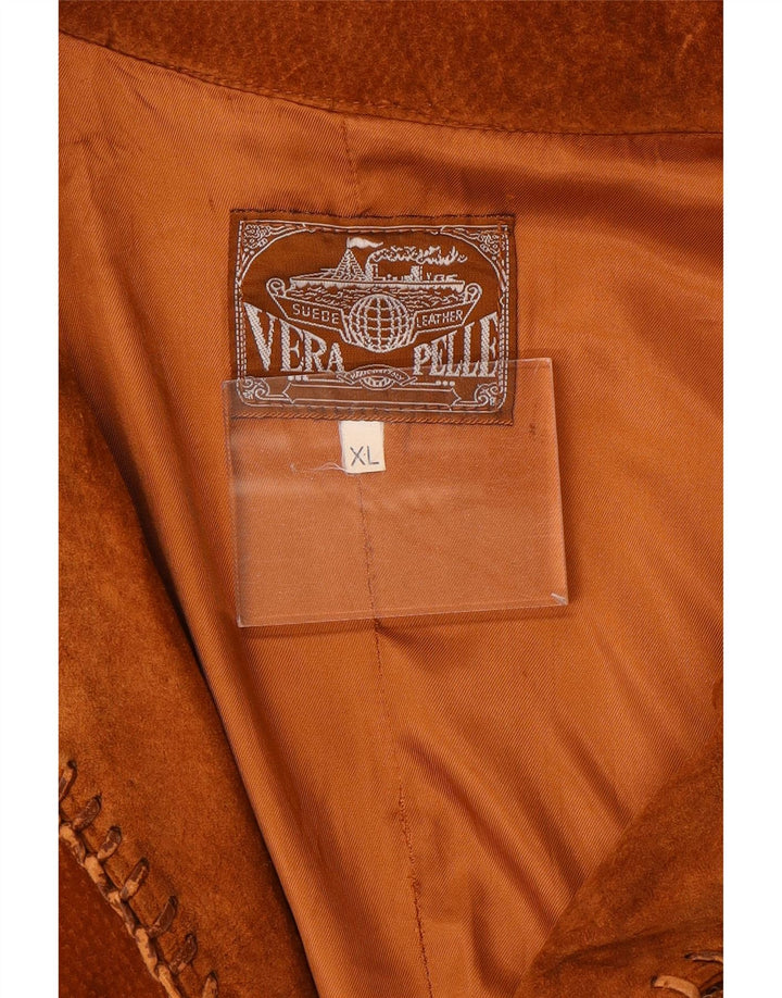 Vintage Mens Suede Jacket UK 42 XL Brown Leather