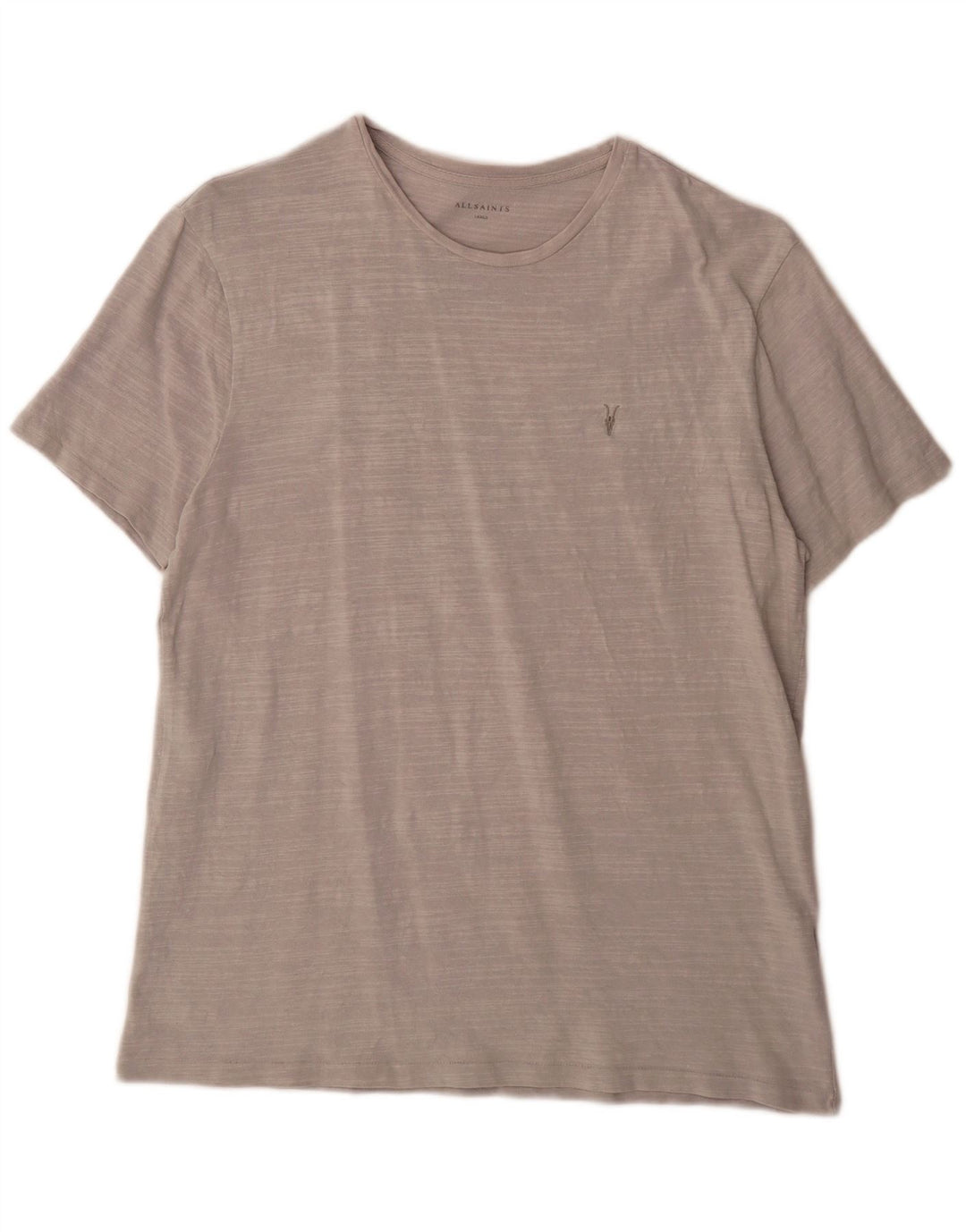 All Saints Mens T-Shirt Top Large Grey Flecked Cotton