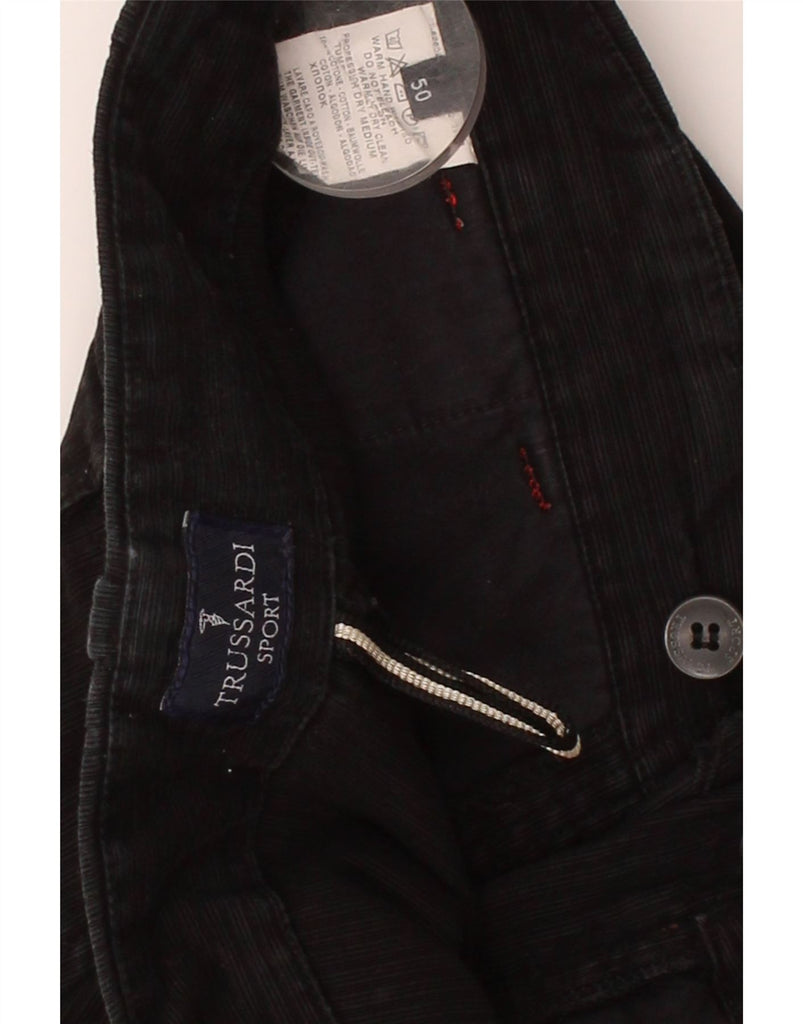 TRUSSARDI Mens Straight Chino Trousers IT 50 Large W32 L34 Black Striped Vintage Trussardi and Second-Hand Trussardi from Messina Hembry 